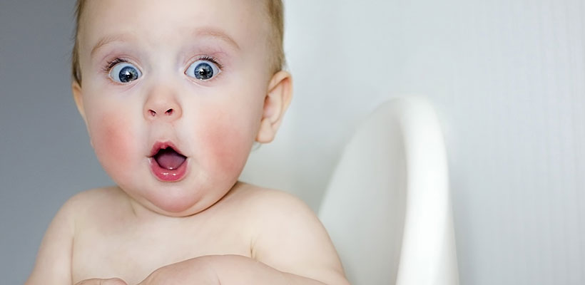 baby surprised by healthy teeth facts!