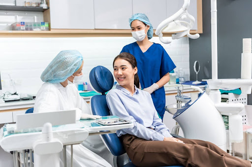 patient having dental checkup