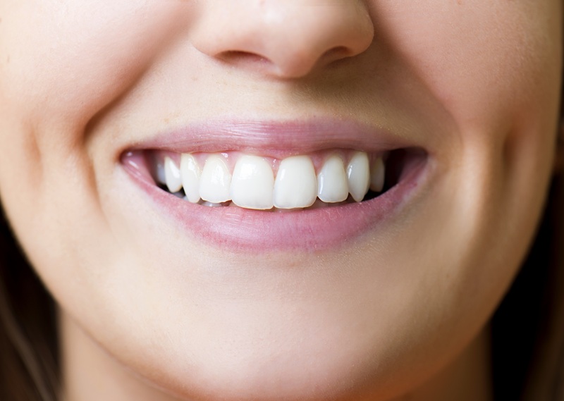 a female white teeth smile